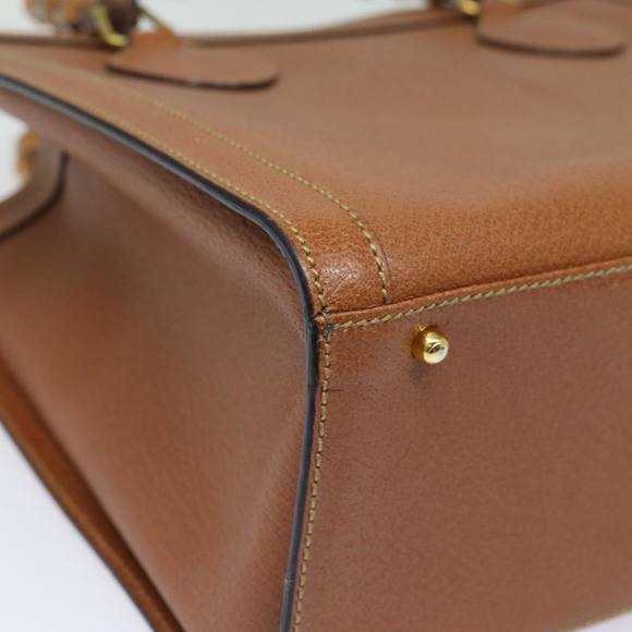 GUCCI Bamboo Hand Bag Leather Brown 002 1186 0260 Auth ep4831 - Picture 11 of 16